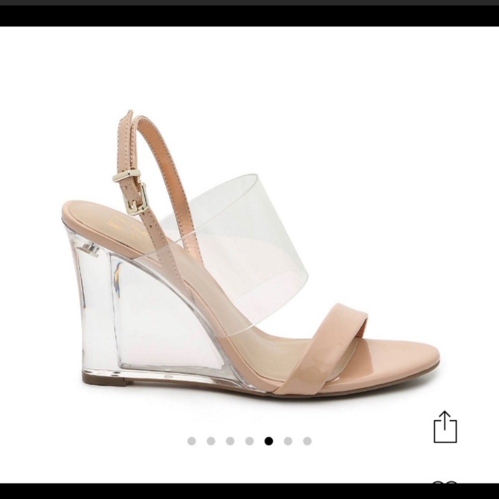 Nude Clear Wedge Heels